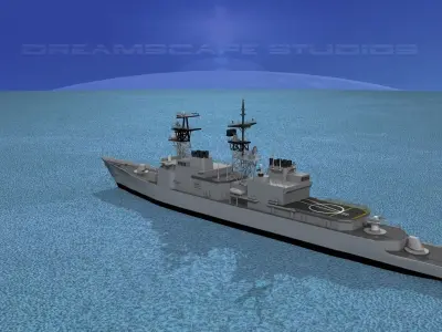 Spruance Class DD967 USS Elliot 3D model