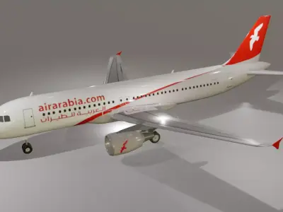 Air Arabia airbus a320-214 3D model Low-poly 3D model