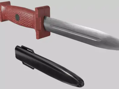 KM66 combat knife Low-poly 3D model  Low-poly 3D model