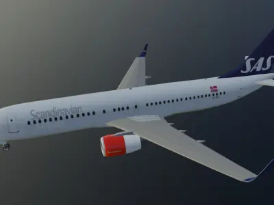SAS Boeing 737-800 low poly 3d model  Low-poly 3D model