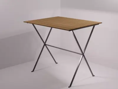wooden outdoor table 3D model