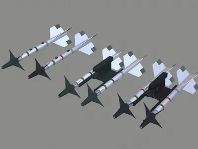 AIM-9M heatseeker - US Fighter A2A missile low poly Low-poly 3D model