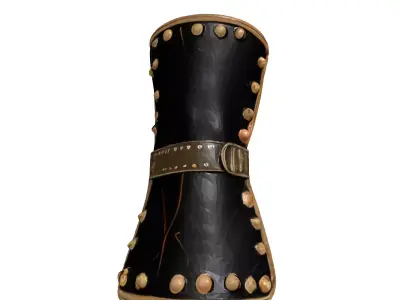 Cracked Leather Artillery Gauntlet 3D model