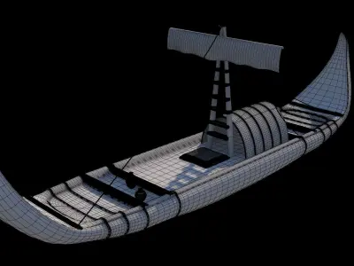 Canoe viking boat 3D model