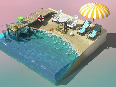 Beach Fragment 3D model