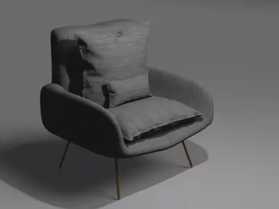 Armchair With Pillows 3d Model Free 3D model