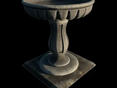 Fluted Bird Bath 3D model