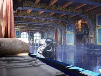 Roman Swimming Pool Environment Low-poly 3D model