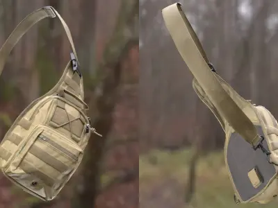 Man and Woman in Tactical Shoulder Bag 129 3D model