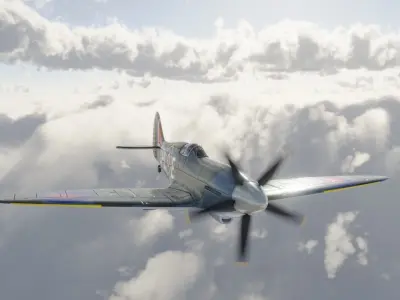 Supermarine Spitfire 3D Model Low-poly 3D model