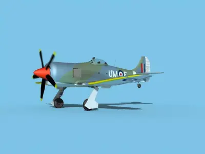 Hawker Tempest MKII V03 RAF 3D model