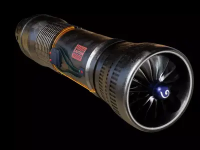 Turbine 3D model jet engine Low-poly 3D model