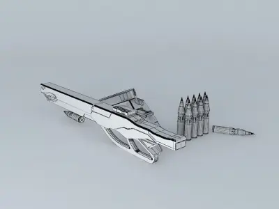 55mm Rifle - Spitfire Inspired Paint Job Free 3D model