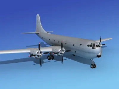 Boeing C-97 Stratofreighter Bare Metal 3D model