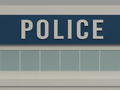 Police station Low-poly 3D model