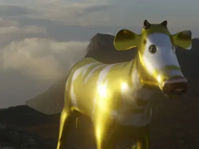 Comic toy golden bull Free 3D model