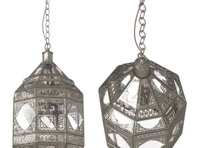 Moorish Moroccan Clear Glass Lantern 3D model