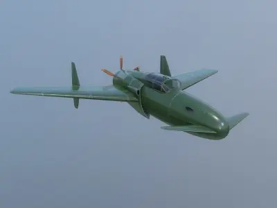 Canard Fighter Airplane 3D model