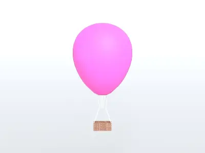 Hot Air Balloon v1 013 Low-poly 3D model