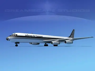 Douglas DC-8-63 JAT 3D model