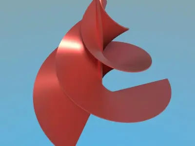 Spiral Fibonacci element 1 Low-poly 3D model