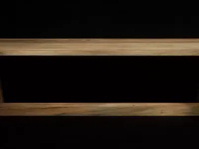 teak dining table 3D model purchase