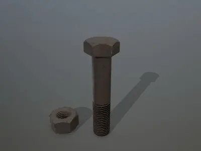 Bolts bolt and nut Low-poly 3D model