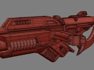 Sci-Fi Weapon 01 Low-poly 3D model