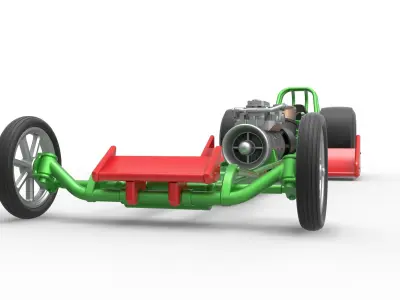 Front engine jet dragster Scale 1 to 25 3D print model