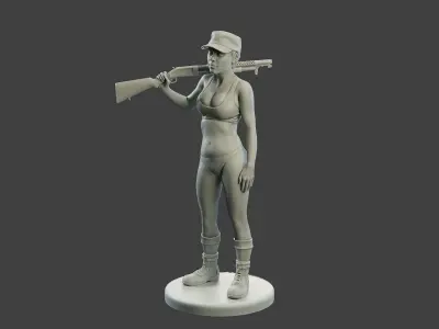 Beautiful Warrior Girl BWG 001 3D print model