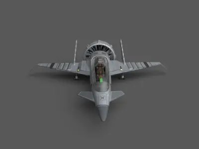 FAN JET PLANE Low-poly 3D model