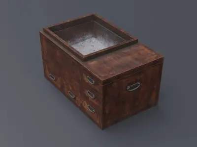 Japanese Brazier Low-poly 3D model