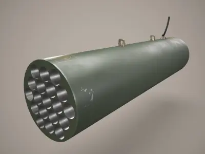 Rocket Launcher FZ207 With Missiles Low-poly 3D model