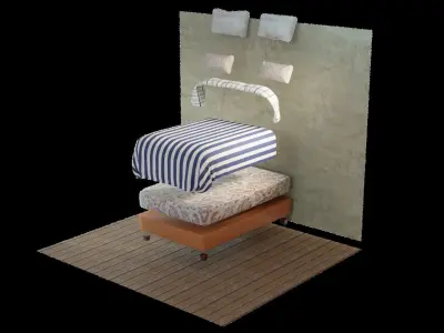 Easy Bed Configurator with separated parts Low-poly 3D model