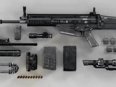 FN SCAR-H Body Kit Low-poly 3D model