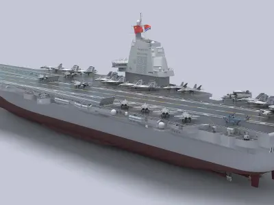 Chinese aircraft carrier CV-18 Fujian 3D model