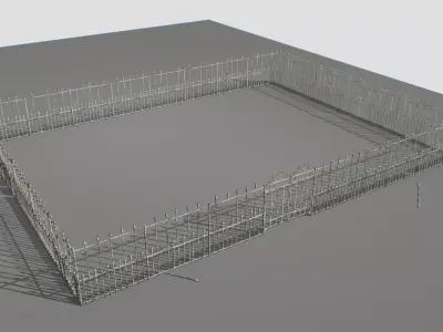 Railing Fence pack 4 Low-poly 3D model