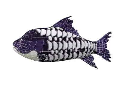 Giant Carp Fish Cartoon Animated Low-poly 3D model