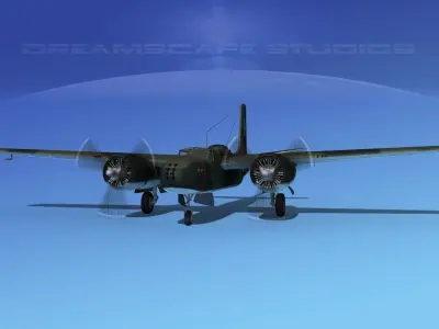 Douglas A-26B Invader V08 USAAF 3D model