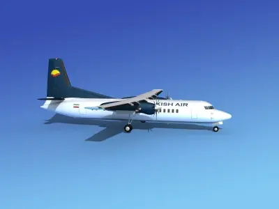 Fokker 50 Kish Air 3D model
