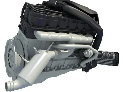 Turbo Straight Six-cylinder Petrol Engine 3D model