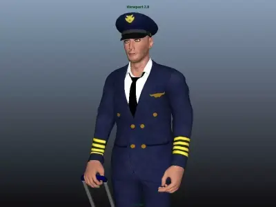 Pilot - Animated Low-poly 3D model