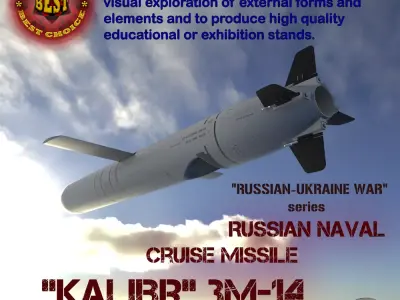  Kalibr 3M 14 cruise missile Russian Navy Detailed tech model  3D model