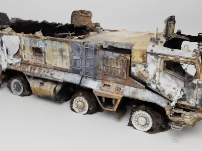 russian KAMAZ-63968 Typhoon-K destroyed by Ukrainian army 3D model