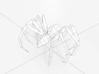 Spider low poly 3d model polygonal Low-poly 3D model