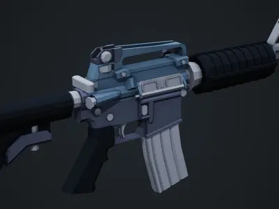 Stylized M4A1 Rifle - Low Poly Mobile Ready Low-poly 3D model