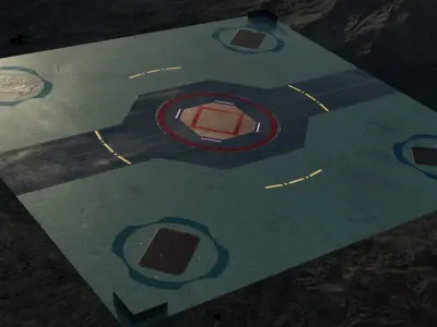 Futuristic Landing Pad Low-poly 3D model