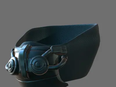 Gas mask helmet 3d model scifi Low-poly  Low-poly 3D model 546