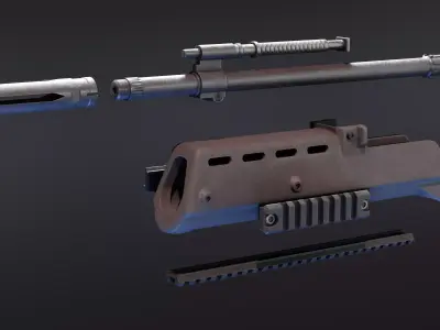 G36 Medium length Handguard Low-poly 3D model