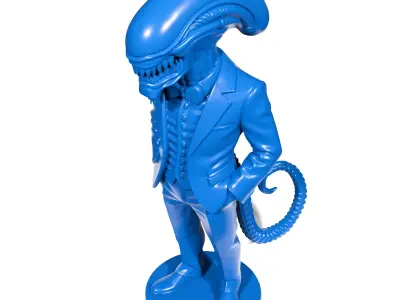 Alien in a suit 3D print model